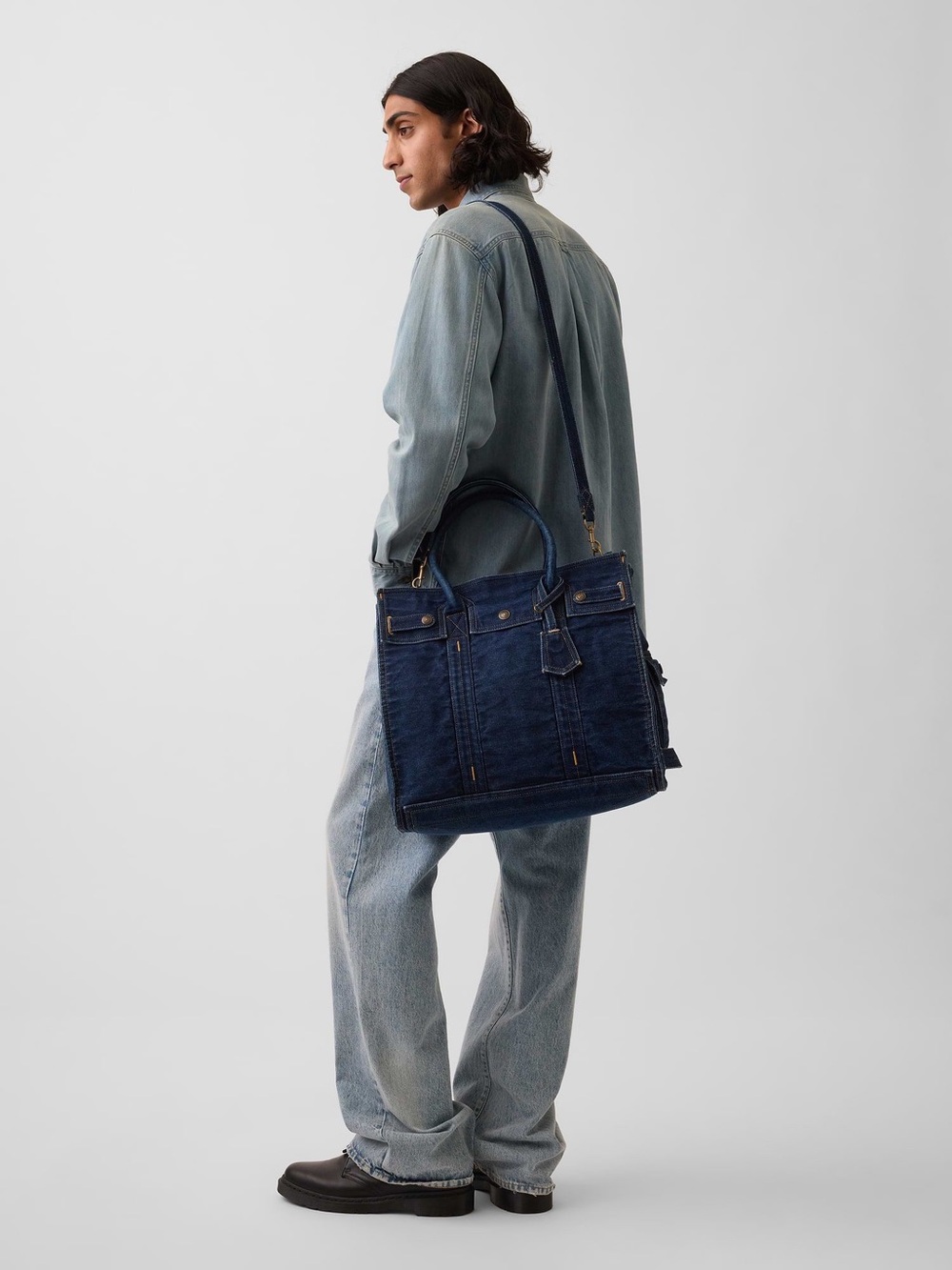 Gap large denim five pocket tote- dark wash (NWT) - Picture 8 of 13